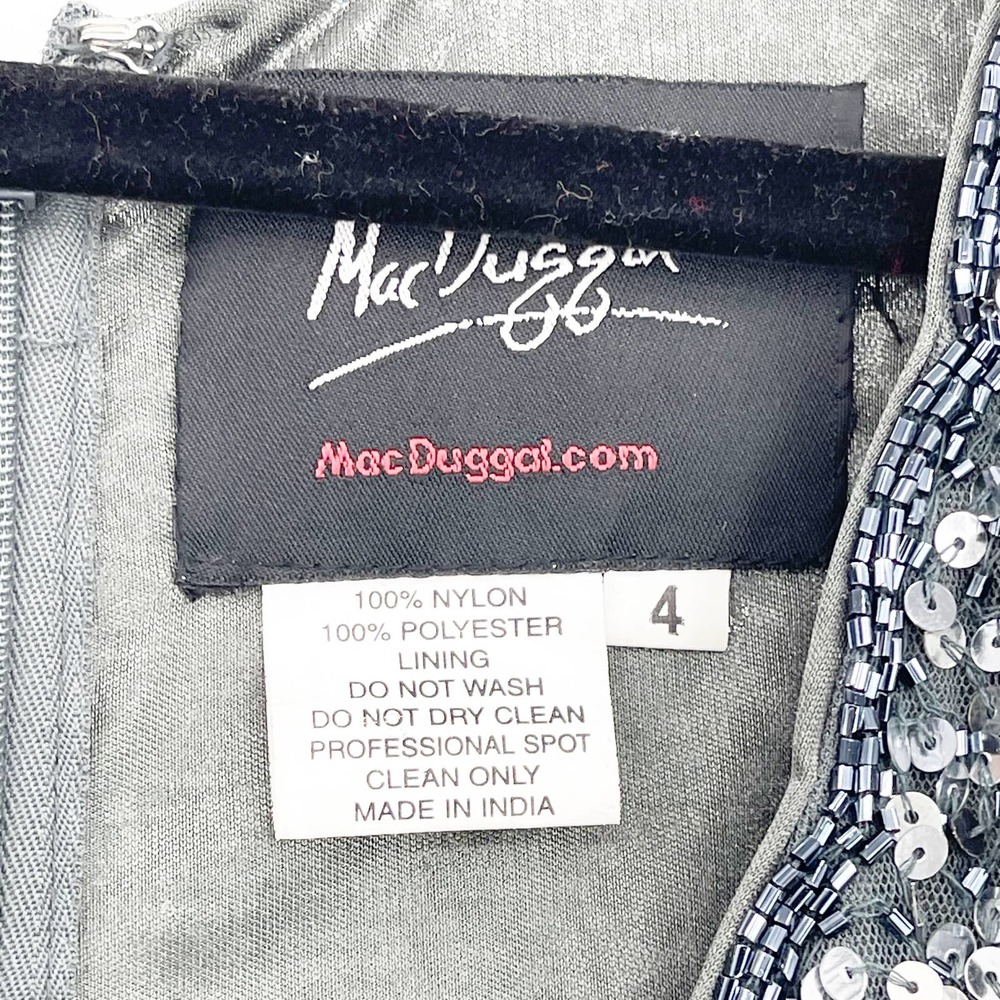 Mac Duggal Sequin V-Neck Empire-Waist Sleeveless Column Gown Size 4 NWOT - Picture 10 of 11
